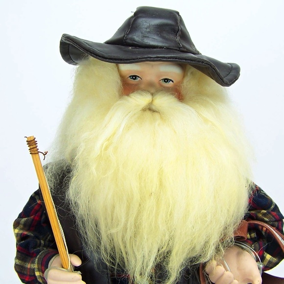 Decorative 18" Tall Fly Fishing Santa Claus Doll - Picture 8 of 8